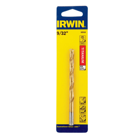 IRWIN BIT DRILL 9/32""TIN 135PT 63918